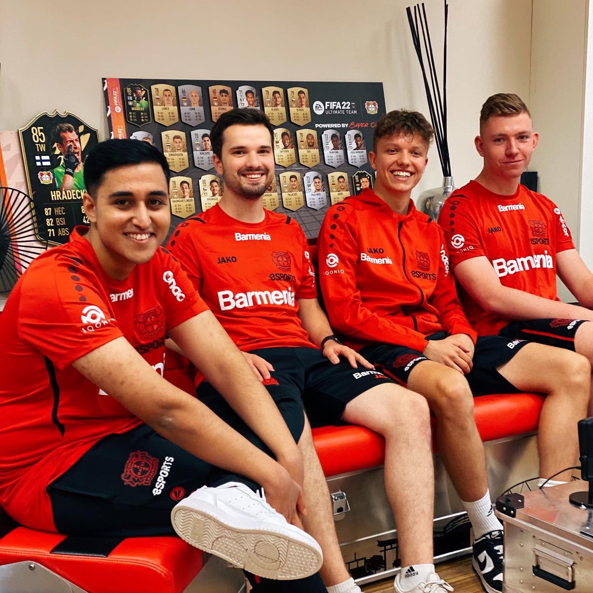 b04esports's tweet photo. Some impressions of our #FIFA22-#LaunchCamp! โซ๏ธ๐ด
Special thanks to the #BergischeKrankenkasse, Benny #Blindert and @deto_official for joining us today! ๐๐ช
We had a lot of fun! ๐
@bayer04fussball I @bayer04_en I @Dubzje I @FurkyPlayz I @marclandwehr I @B04_Paul https://t.co/zfNR23UwE2