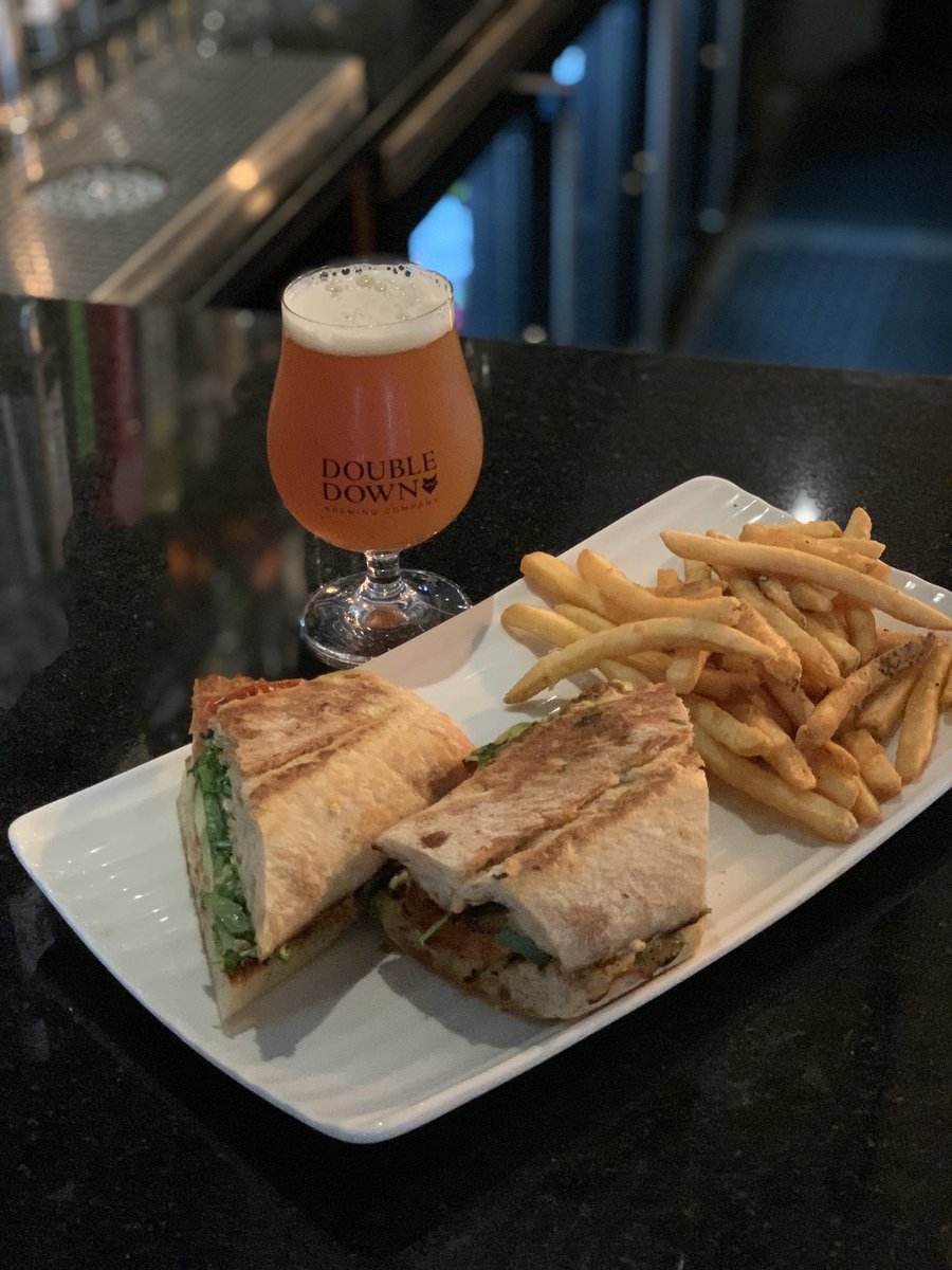 doubledownbeer's tweet photo. Chef Marcos has released his new menu featuring 3 of our beers in his recipes: White Rabbit Pale Ale Beer Cheese, Subconscious Haze NEIPA Fish &amp; Chips, and Atomic Man DIPA Chicken Sandwich.  Come on down and pair them with your favorite DDBC brew! https://t.co/qaBsDUrSUY