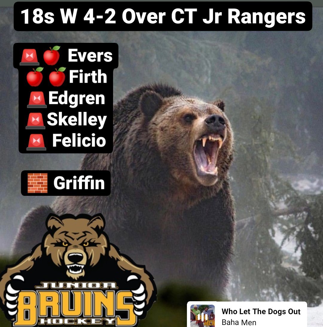 18s with a nice team win CT Jr Rangers.  Ryan Griffin makes 23 saves in the win.  The Evers - Skelley - O'Connor line carries the offense.