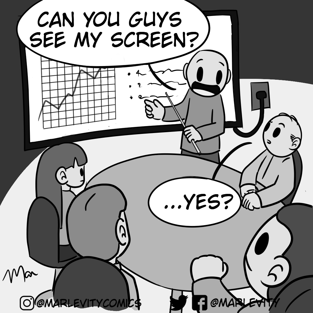 marlevity's tweet photo. Old remote work habits die hard

#remotework #screen #comics #webcomics #tirinhas #quadrinhos #funny https://t.co/Wcl1iKu1Wj
