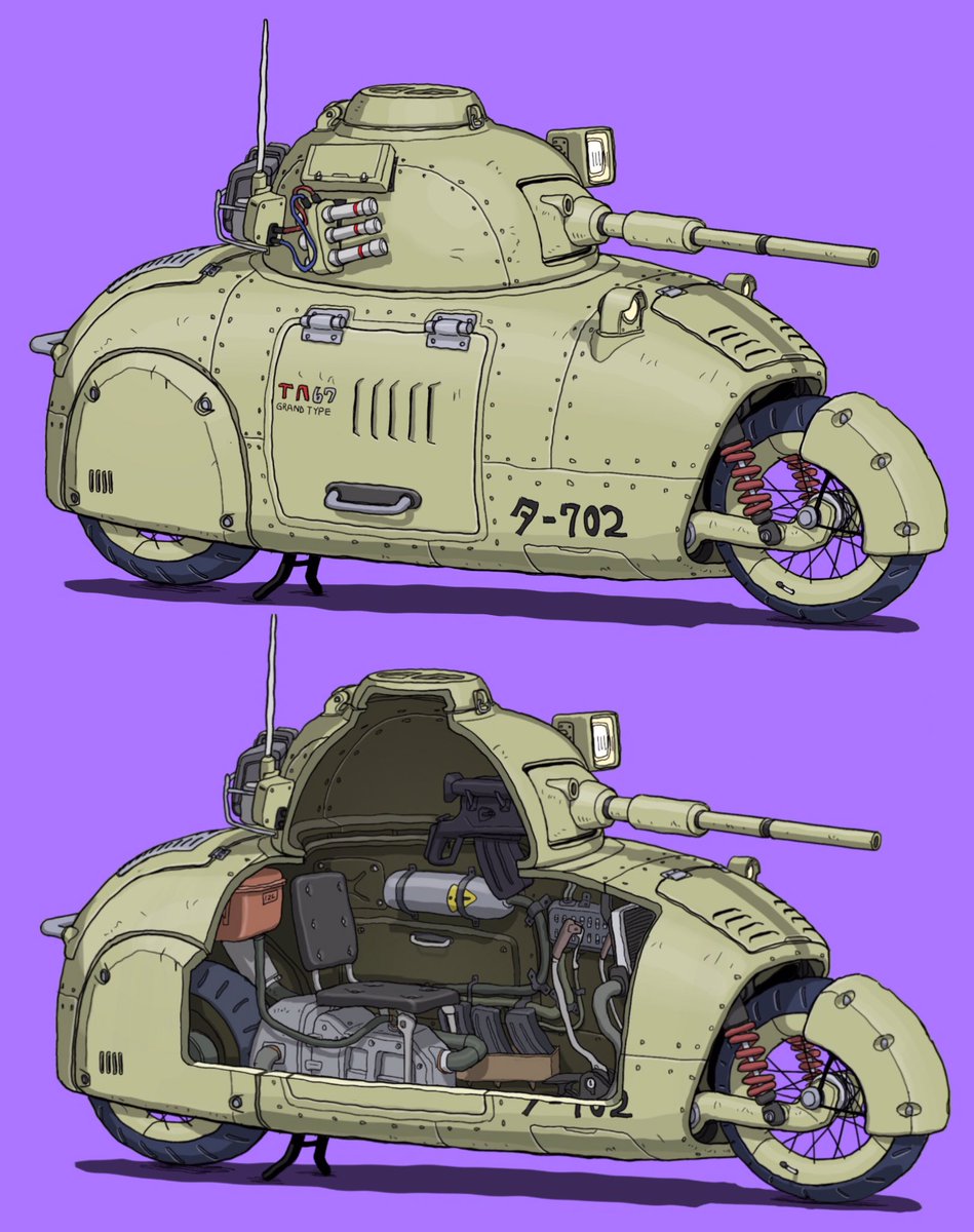 「#メカ #イラスト #illustration 
楽しい戦車シリーズ 」|がとりんぐ三等兵のイラスト