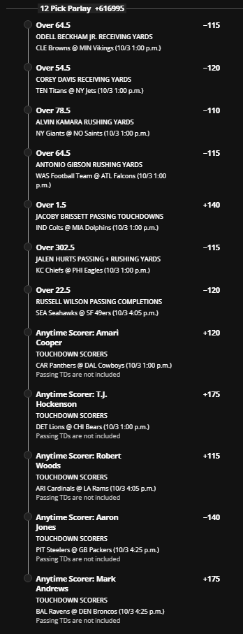 iYahowii's tweet photo. if this parlay somehow miraculously hits tomorrow, I will give away 10 NFL jerseys to 10 random RTs lol https://t.co/i3A55kwaQ5