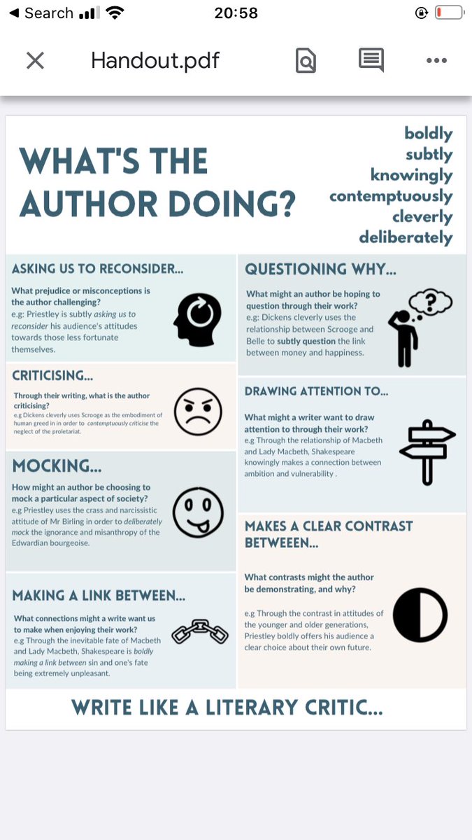 Have been working a lot on critical voice in literature essays recently. Made this poster and handout inspired by <a href="/FunkyPedagogy/">Jennifer Webb</a> #teamenglish