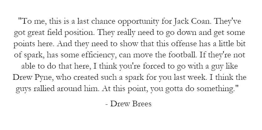 Drew Brees early in that last #NotreDame drive, which ended with a seven-ya...