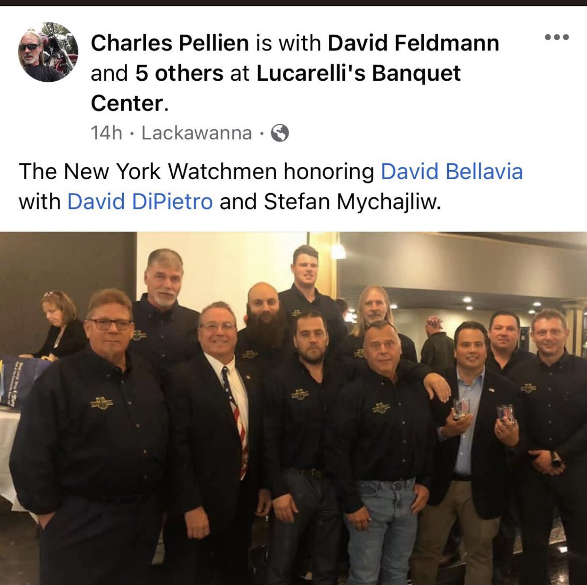 ArsLebowski's tweet photo. NYS Assemblyman David Dipietro seen here leading a March and being honored by the Watchmen militia. https://t.co/9tEgKgwfoQ