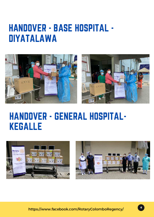 CMB_Regency's tweet image. RCCR Covid Relief - Phase 2: 
Base Hospital, Diyatalawa &amp;amp; General Hospital Kegalle - Sri Lanka

PROJECT REPORT
reliefforsrilanka.blogspot.com/2021/10/blog-p… 
.
.
.
#RCCR #rccrcovidrelief #rotary #rotaryinternational #rotarysrilanka #covidrelieflk #SEALA