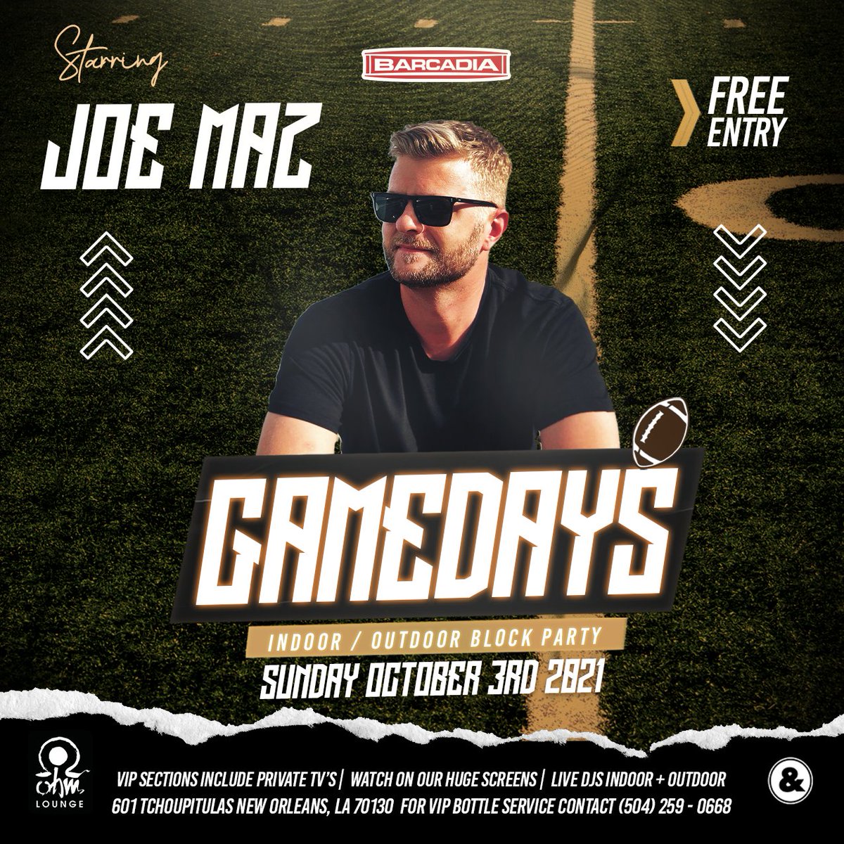 AmpsEvents's tweet photo. Free Saints Watch Party &amp; Block Party ⚜️🏉 - BarcadiaNOLA Sunday, October 3, 2021 https://t.co/99cLaphCNz https://t.co/zUi4xcuFP1