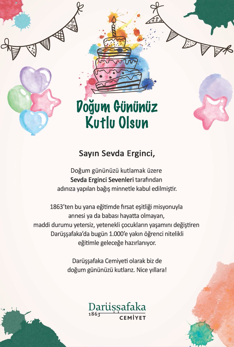 Canımız Sevda Erginci'nin doğum  gününü anlamlı bir amaca hizmet ederek kutlayıp, unutulmaz kılmak adına, Türk ve İran'lı sevenlerinin başlattığı yardım kampanyalarına destek veren herkese teşekkür ederiz.
İyi ki doğmuşsun güzel kelebek, mutlu yıllar #SevdaErginci <a href="/sevdaaerginci/">sevdaerginci</a>