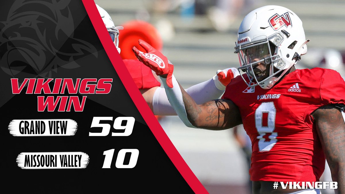 FB🏈| VIKINGS WIN | Odin's Helmet is headed back to Des Moines, Iowa as Grand View takes down Missouri Valley 59-10‼️🤩

#Us #HeartFB