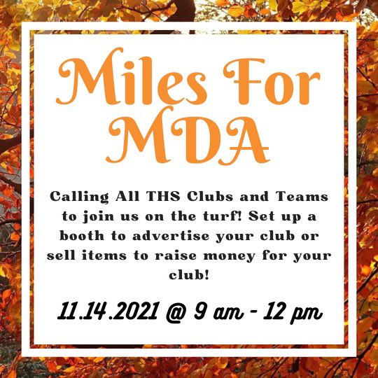 DecaTHS's tweet photo. 🔹Join us as we partner with @TauntonStuCo for our annual #MilesForMDA event!
🔹 If you would like to participate, the minimum donation is $25 per person and sponsorship sheets will be available soon!
🔹We will also have games and music! Hope to see you there! https://t.co/jnsYlvKJnv
