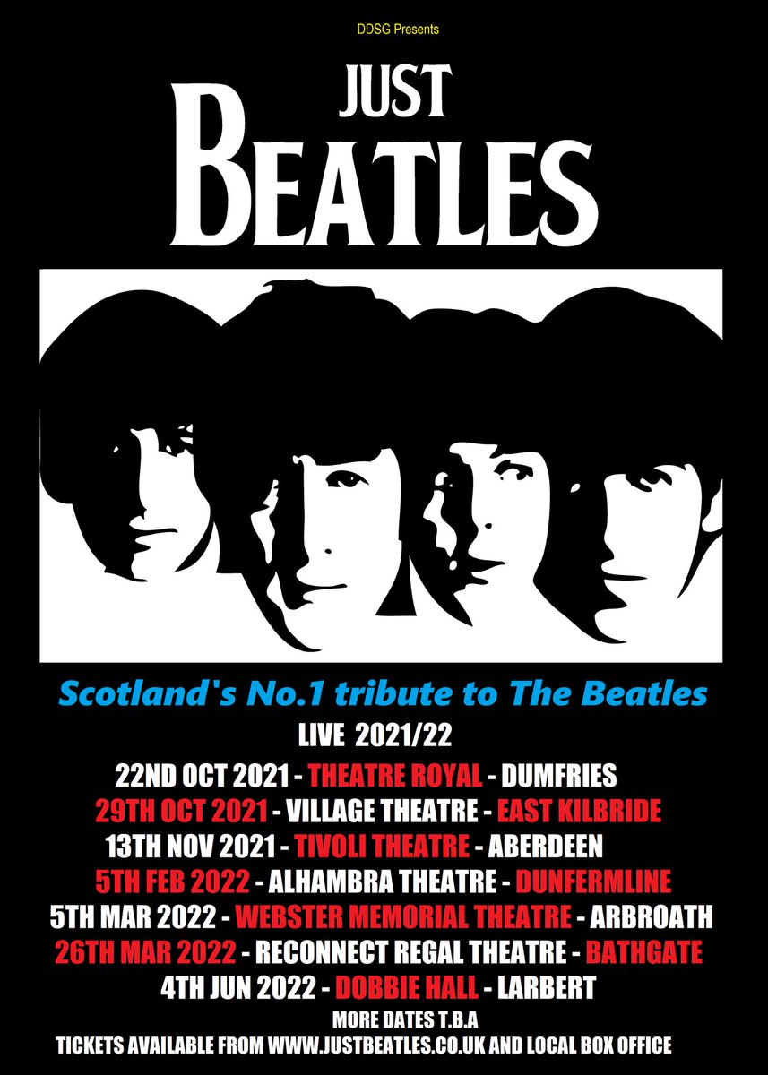 JustBeatlesUK's tweet photo. Tickets on sale at https://t.co/N57TlwaXKx @TivoliAberdeen @AlhambraTheatre  @DfsTheatreRoyal @SLLeisCulture @ReconnectRegal https://t.co/Sbjw9iAgvI