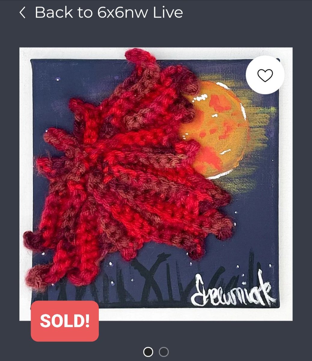 SOLD! I'm excited for this piece to sell at the NW 6x6! More of my pieces still available! 

Link in Bio!

#sold #art #crochet #paint #multimediaart #artshow