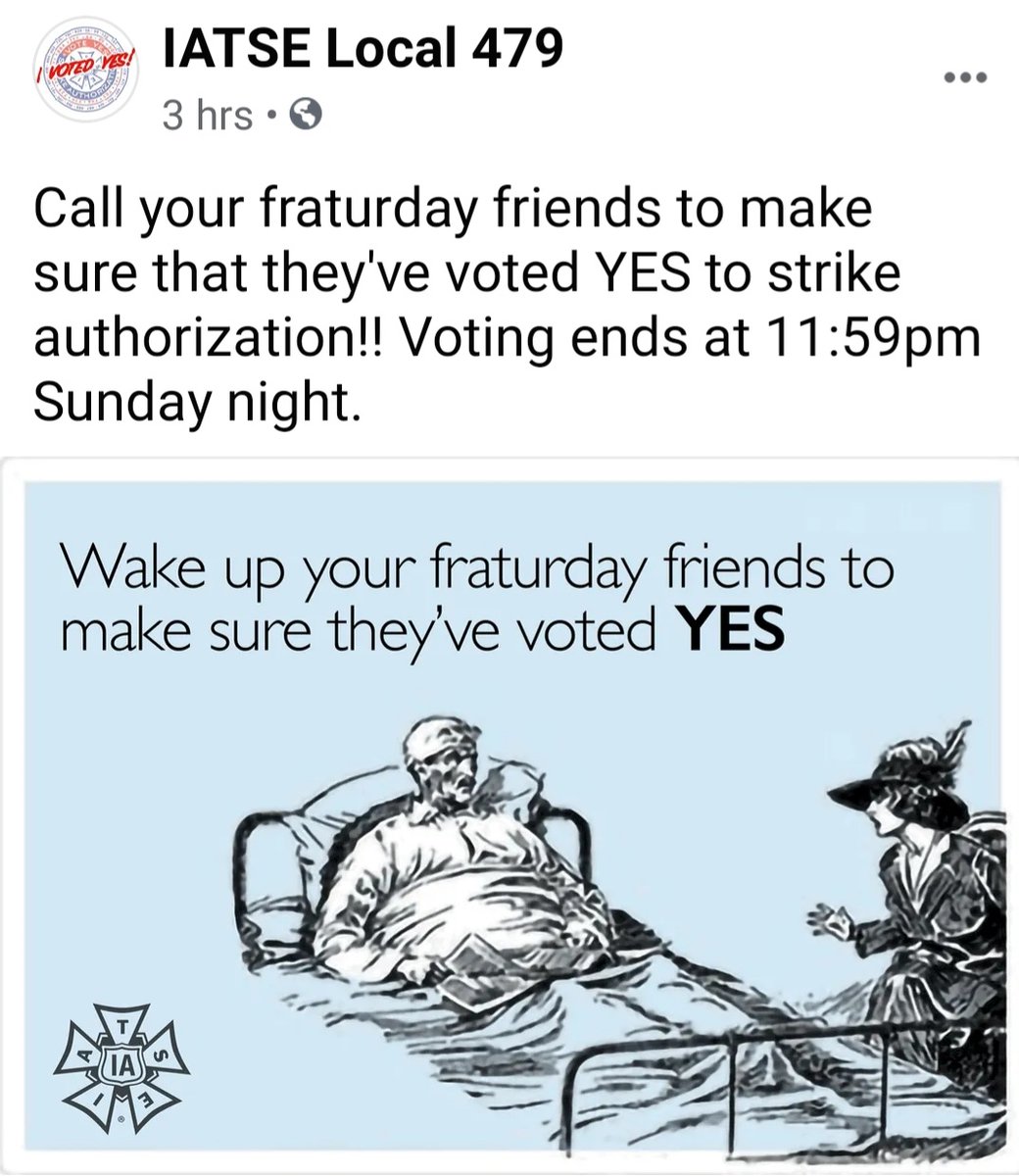sara411's tweet photo. @IATSE #iasolidarity #Fraturday #Fraturdays #Local479 https://t.co/8lMbwuLssl