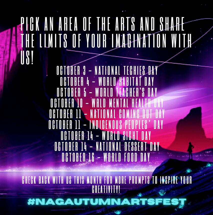 NAGamingTeam's tweet photo. Check out some of the prompts for our #NAGAutumnArtsFest ! Each day is a new challenge to spark your creativity!

#October #art #challenge #anime #inktober2021 https://t.co/TA6ohXYwVF