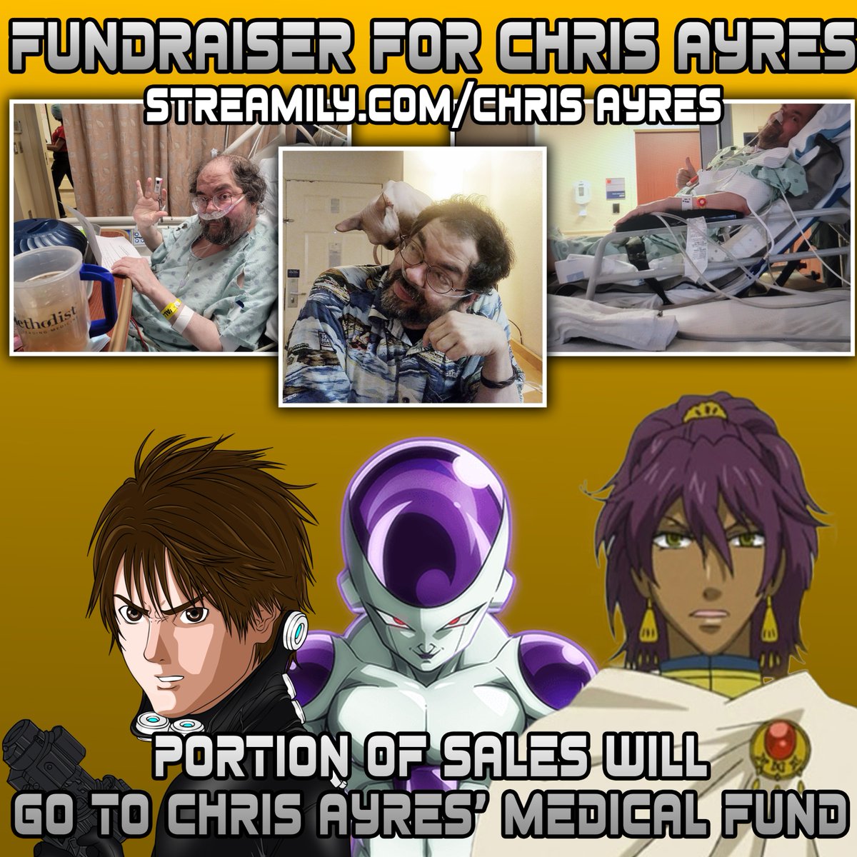 We've teamed up with dozens of your favorite VO artists and friends of <a href="/Chrisayresva/">Christopher Ayres</a> (Frieza on <a href="/dragonballsuper/">Dragon Ball Super</a> and <a href="/dragonballz/">Dragon Ball Z</a> Kai) to offer an opportunity to get AWESOME autographs AND give back to an artist who has given us so much! Sept 17 - Oct 17. streamily.com/chrisayres