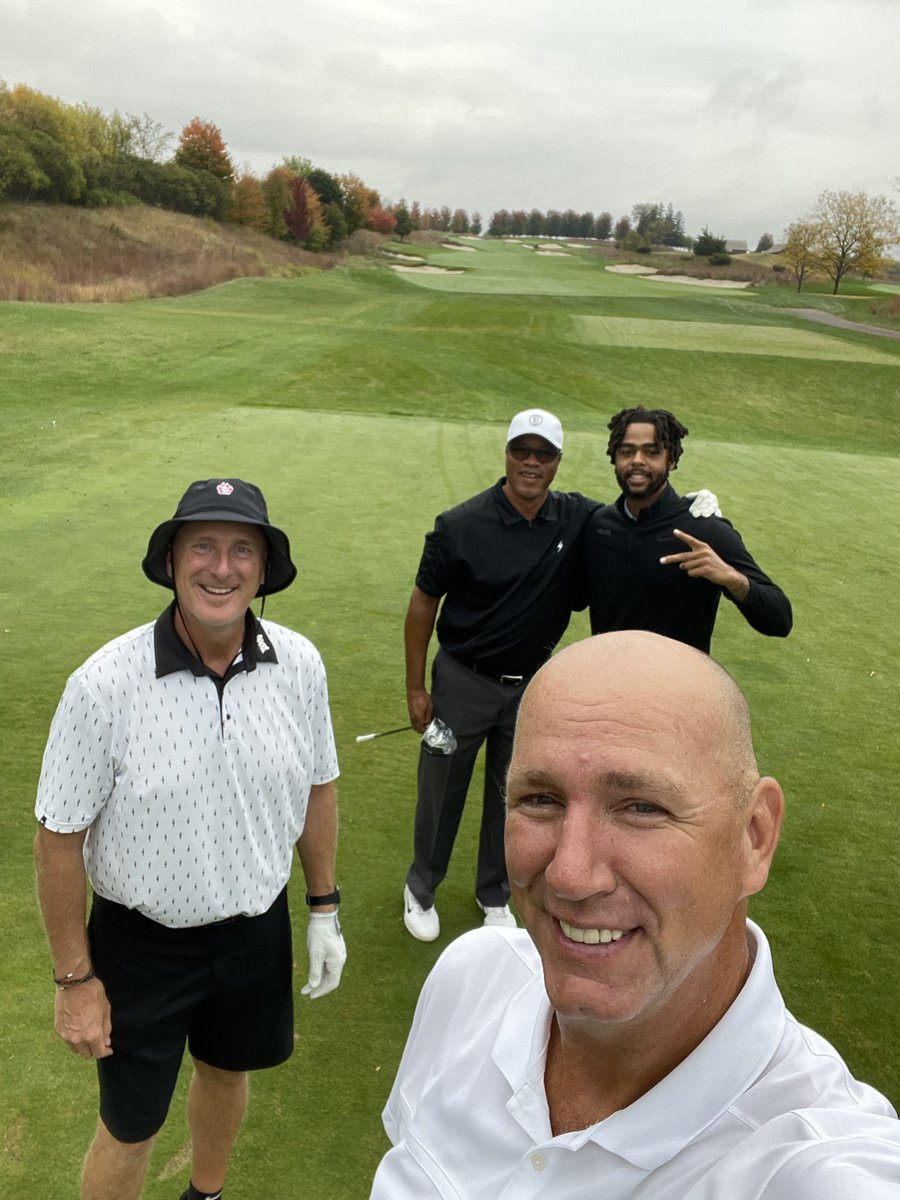 Great dudes on a great course on a grey day (chance to try out my new <a href="/SDCoyotesWGolf/">South Dakota Women’s Golf</a> bucket hat) - <a href="/JimPeteHoops/">Jim Petersen</a> <a href="/Dloading/">D'Angelo Russell</a> <a href="/windsongfarm1/">Windsong Golf Club</a> #PXGTroops <a href="/pxg/">Parsons Xtreme Golf</a>