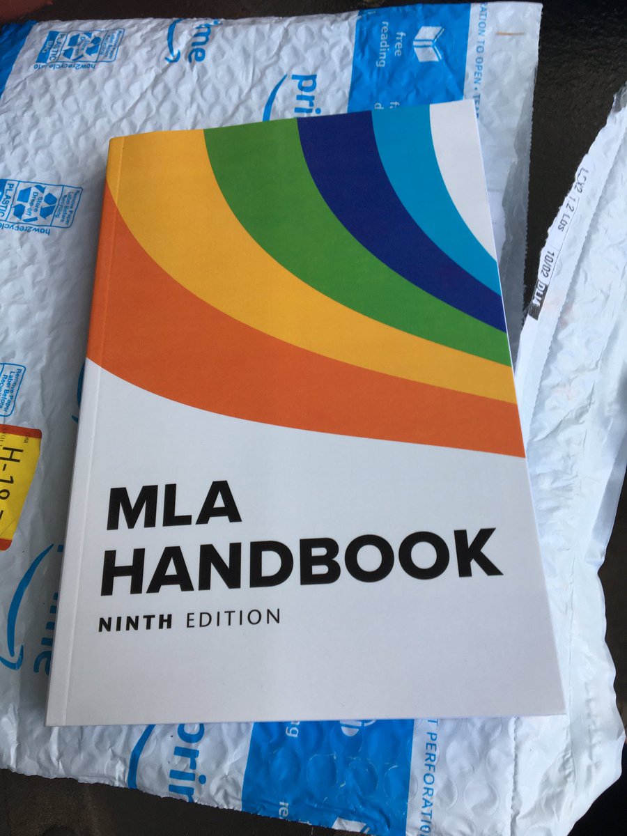 My new 9th edition MLA handbook has arrived!  I’m giddy. Between this and the Covid booster, I’m having a pretty rockin’ weekend! 😂