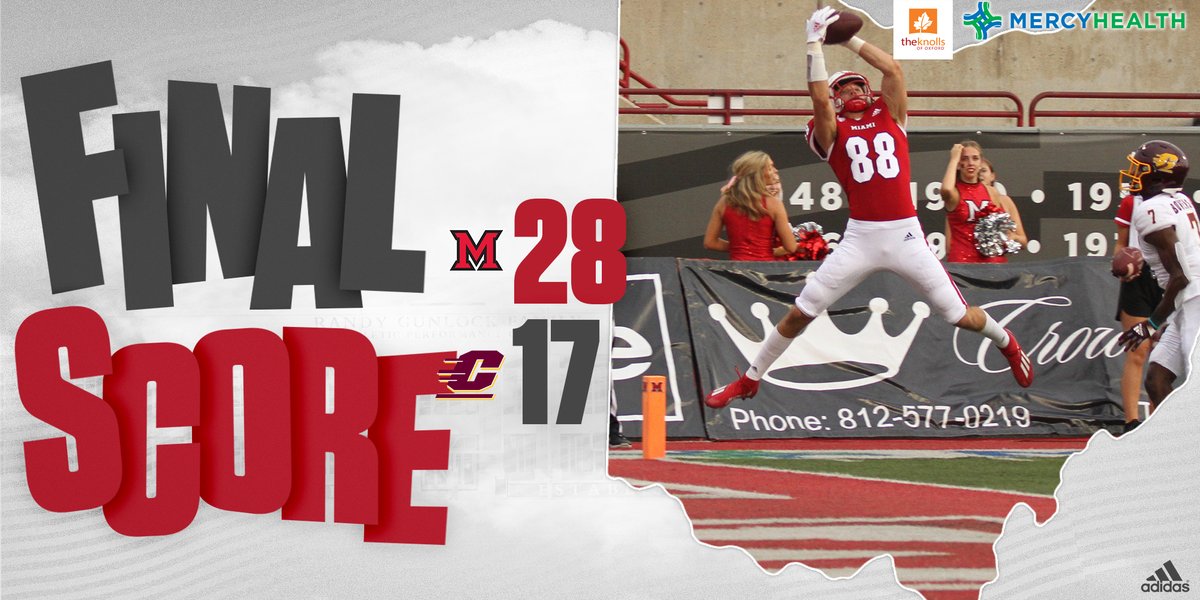 MIAMI WIN!
RedHawks: 28 
Chippewas: 17
#RiseUpRedHawks