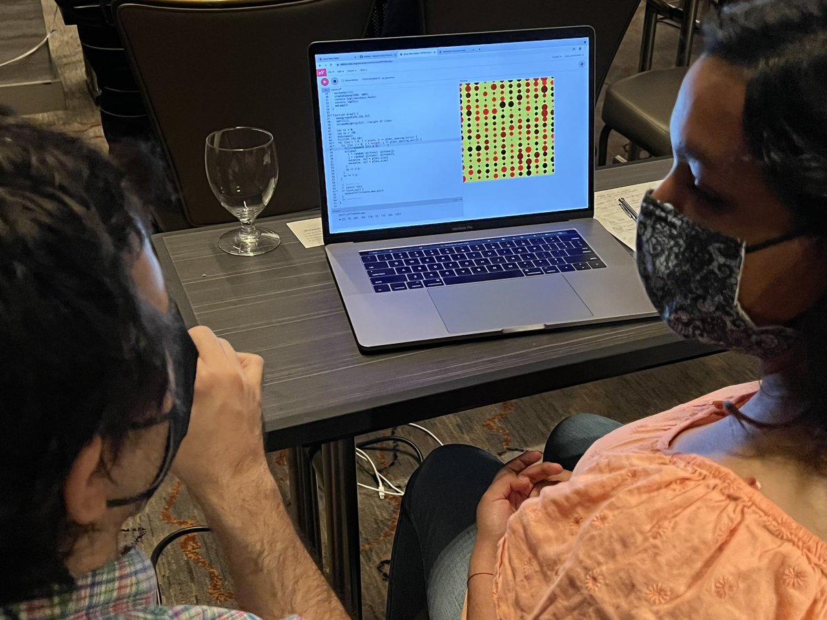 karatekid_xyz's tweet photo. Here’s what the new #generativegeneration of artists in the making looks like. What an epic #generativeart workshop collab.  @DaCaldera @purphat @artblocks_io @SCodeAcademy @saveartspace https://t.co/UpDNTwktCF
