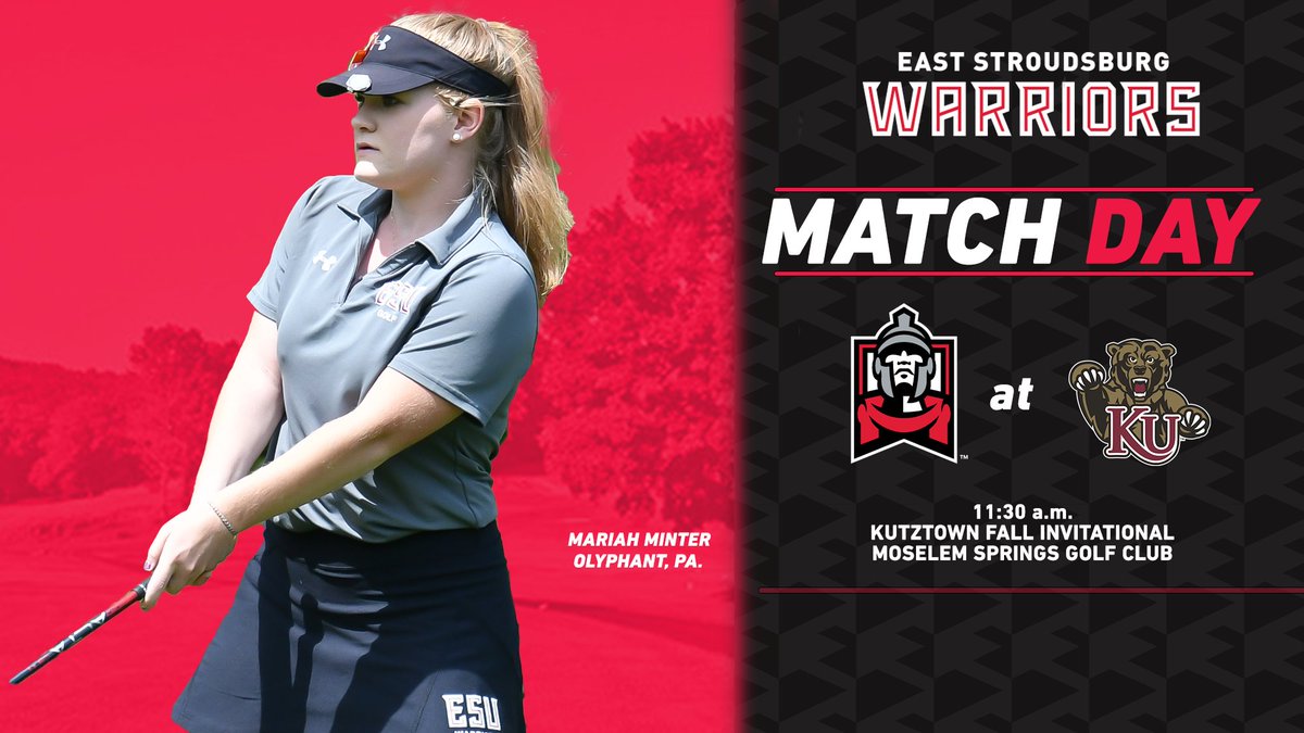 ESUWarriors's tweet photo. MATCH DAY!

@EsuGolf heads to the Moselem Springs Golf Club for Day 1⃣ of the Kutztown Fall Invitational!

Tee times start at 11:30 a.m.

🆚: Kutztown Fall Invitational
⛳️: Moselem Springs Golf Club
🕦: 11:30 a.m.

#WhereWarriorsBelong https://t.co/XaDRqxkfAZ