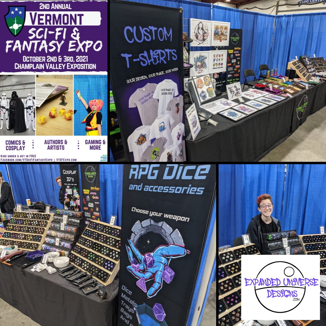 getting_dicey's tweet photo. Day one down at Vermont Sci-Fi and fantasy Expo down! We can’t wait till tomorrow! https://t.co/YjNWsVPNSQ