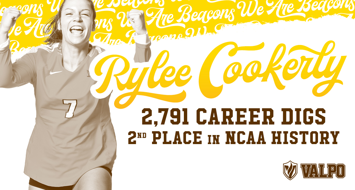 All the way up to #2️⃣❗

<a href="/VU_VB/">Valpo Volleyball</a> libero Rylee Cookerly is now 2nd in NCAA history in career digs!

#GoValpo #WeAreBeacons #MVCVB