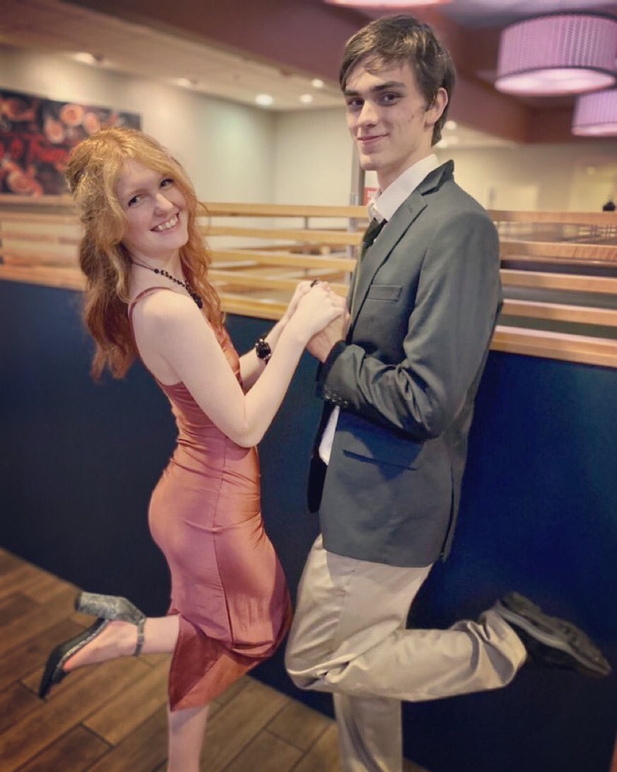 G-L-A-M-O-R-O-U-S!! Two of our very own board members, Ella and Joey, looking fabulous for our HoCo Dance!! 🎭❤️💃🏼#ProudOfThePride  #LHSTheatre  #TheatreFam