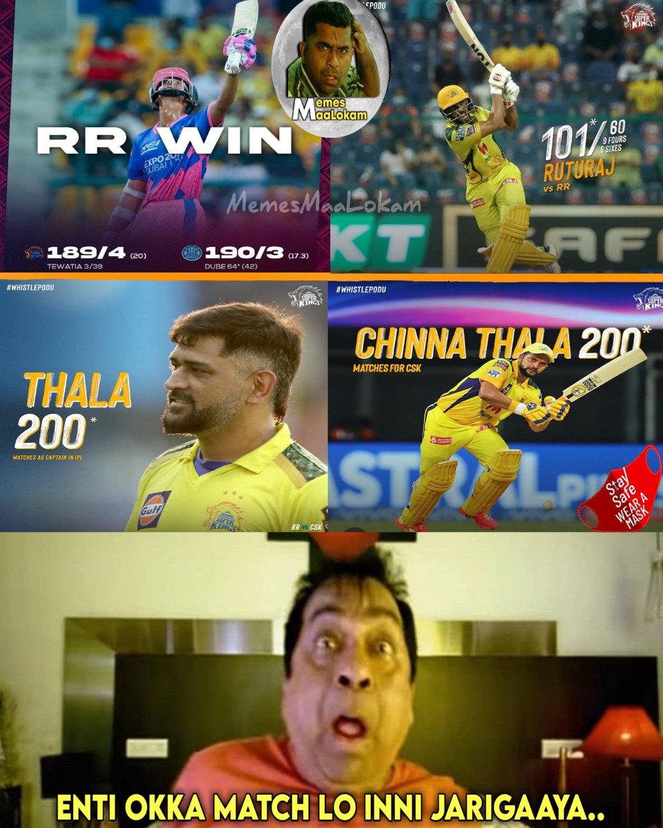 Nb4Ea's tweet photo. #RRvsCSK ๐ฑ
#rajasthanroyals #CSK
#IPL #ruturajgaikwad
#ThalaDhoni #ChinnaThala #whattamatch #Badshah #Brahmanandam #shivamdube #FOLLOW @Nb4Ea https://t.co/OAkNCqwtqK