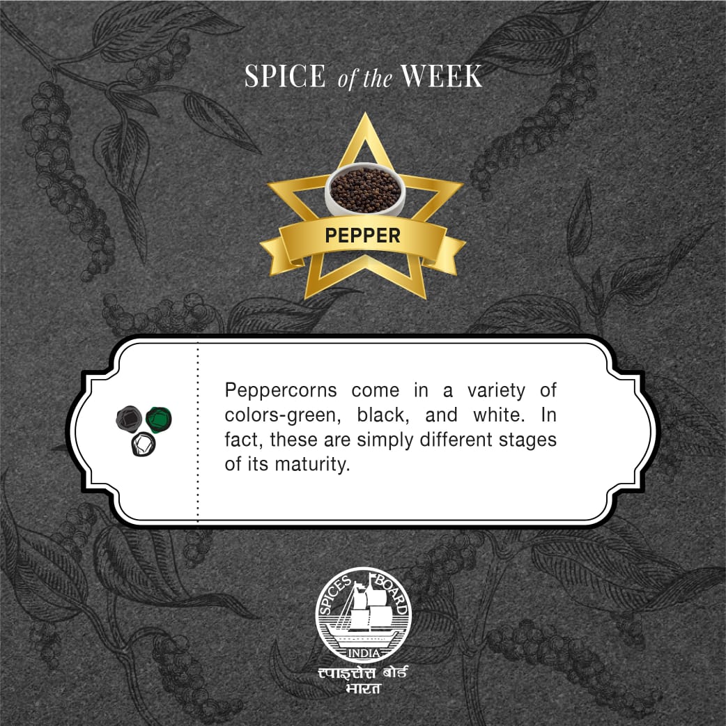Spices_Board's tweet photo. Its the harvesting and processing of the fruit that creates the different colors of fruit.
#spiceoftheweek #pepper #spices #spicesofindia #spicesandherbs #indianspices
@DoC_GoI https://t.co/FxbNU9hmZm