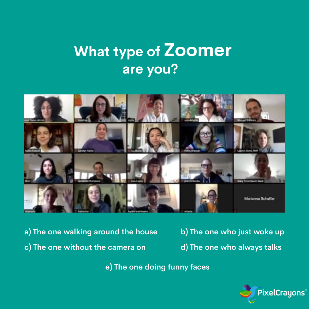 PixelCrayons's tweet photo. We think "B" option will get the higher votes 🙃

#Zoom #ZoomApp #LockdownLife #PixelCrayons #Memes #DailyMemes #LockdownThings #Zoomer https://t.co/6qrYQs0qBY