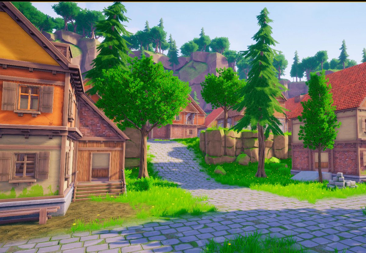 JackRabbit53214's tweet photo. If you were wondering what assets we are using, it is called "Stylized Village" and the creator is Alexsandrlvanov. You can these assets on the Unreal Marketplace. https://t.co/SG6RpIjSoV