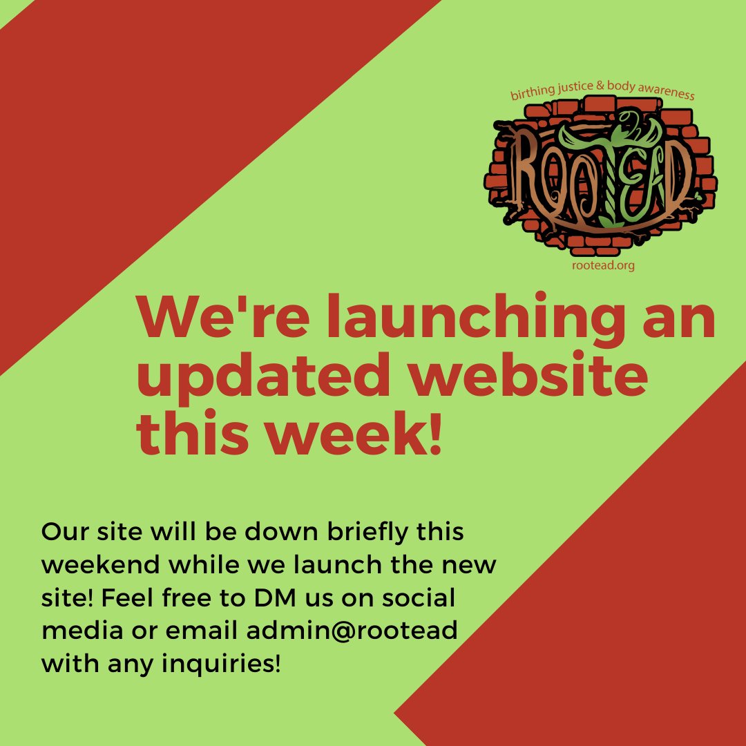 We anticipate brief outages at rootead.org this weekend as we relaunch our website. Feel free to DM us on social media or email admin@rootead.org if you have any inquiries during this brief downtime. Thanks, fam! #rootead #supportblacknonprofits