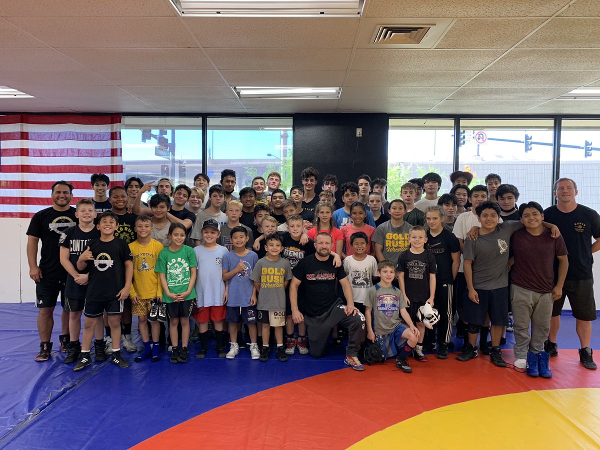 Goldrushwrestle's tweet photo. Great having @SamTheHaze with us today. Kids learned a lot about life on and off the mat. https://t.co/39SJ3o272I
