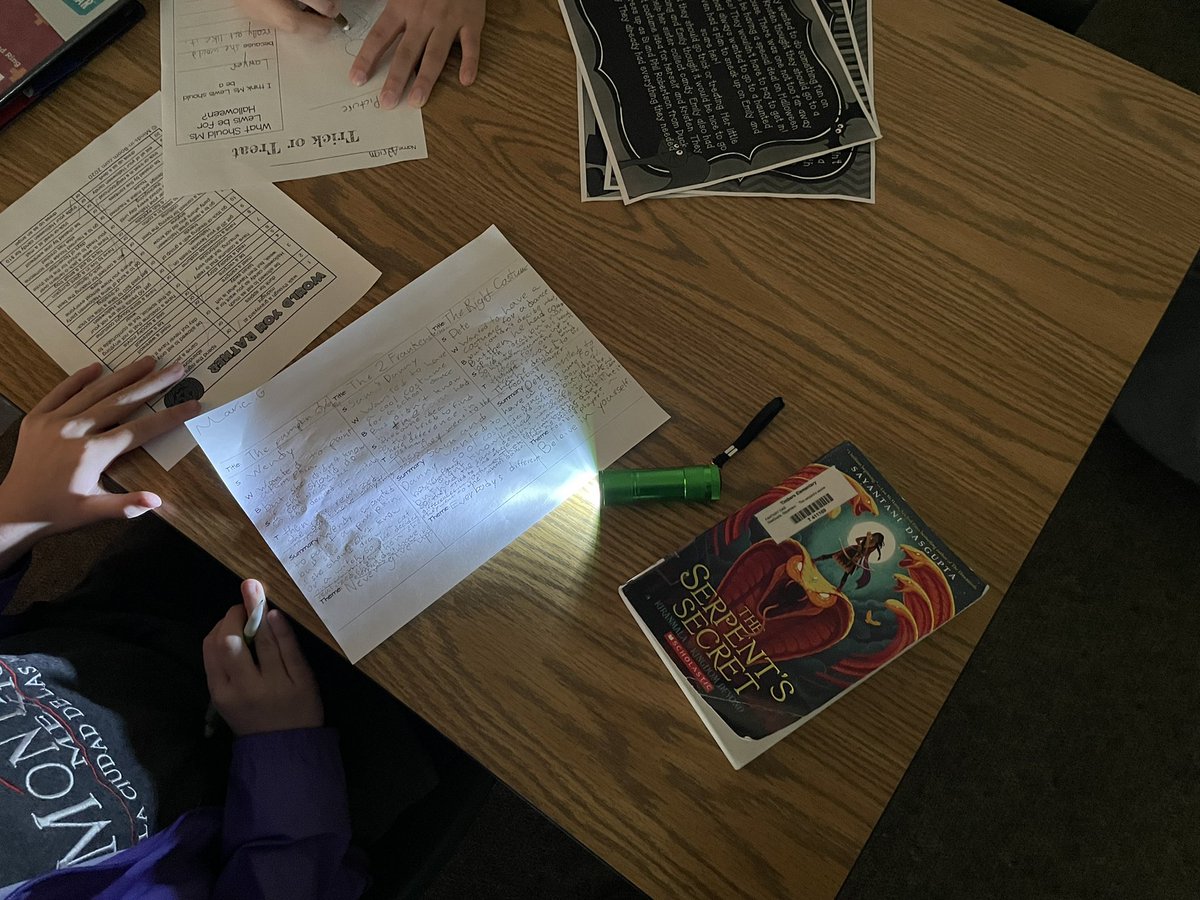 Flashlight Friday review stations to welcome in October. #humble_TE