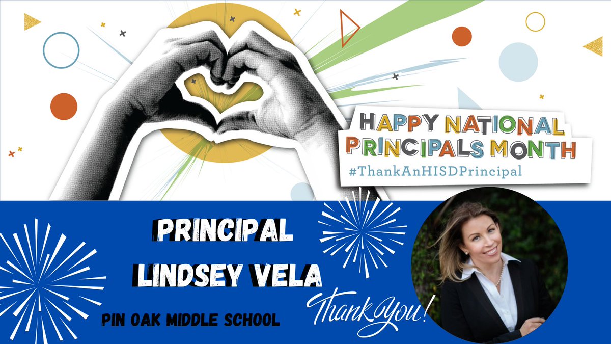 We at Pin Oak Middle School are so lucky to have our fearless leader <a href="/POMS_Principal/">Lindsey Vela</a> Vela. Thank you for your continued dedication to all students at Pin Oak Middle School!  #thankanhisdprincipal #wearepinoak
