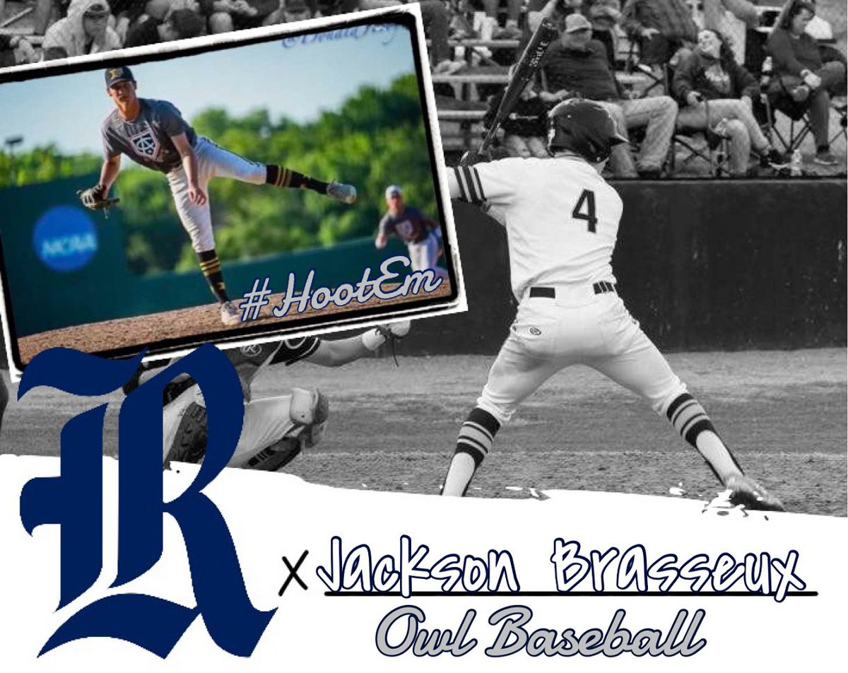 BrasseuxJackson's tweet photo. I’m excited to announce that I will be continuing my academic and baseball career at Rice University! I’d like to thank God, my family and coaches for their guidance and support. #HootEm https://t.co/ZoTcRkrcYF