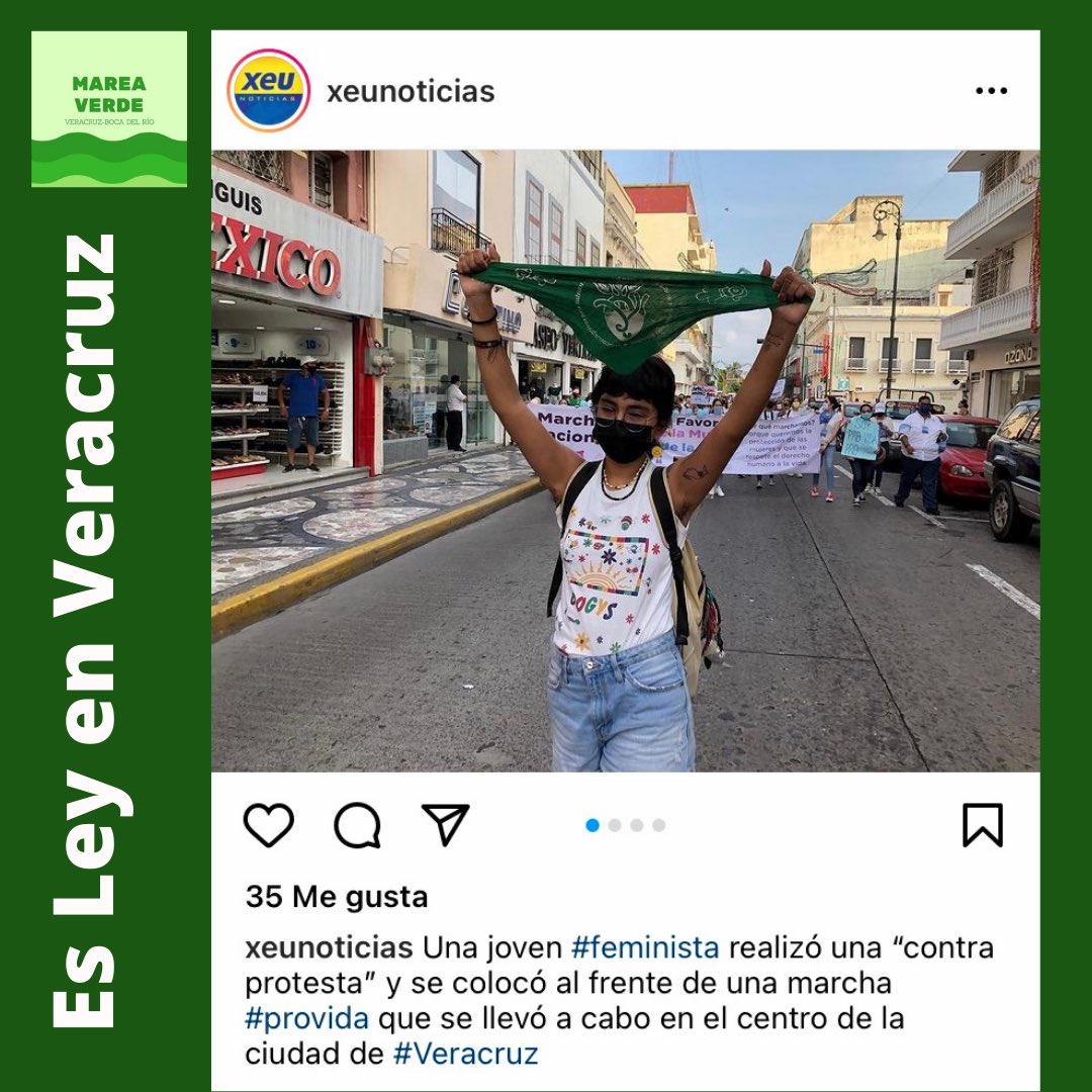 MareaVerdeVerBR's tweet photo. Gracias compañera por tu “Contraprotesta”al evidenciar que en #Veracruz se garantiza la autonomía reproductiva de las mujeres, hasta que sea una realidad en todo México, ni un paso atrás en nuestros derechos.
#EsLeyVeracruz #AutonomíaReproductiva #TodasLasMujeresTodosLosDerechos https://t.co/6Ifc4VI7i9