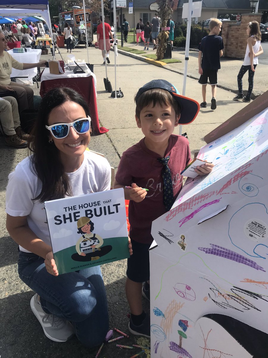 HaLoTeachLearn's tweet photo. Kiddo wore his clip-on tie to the book festival because he was going to meet “REAL authors and illustrators.” #shebuiltbook @Ciccotello https://t.co/RotTzoahKt
