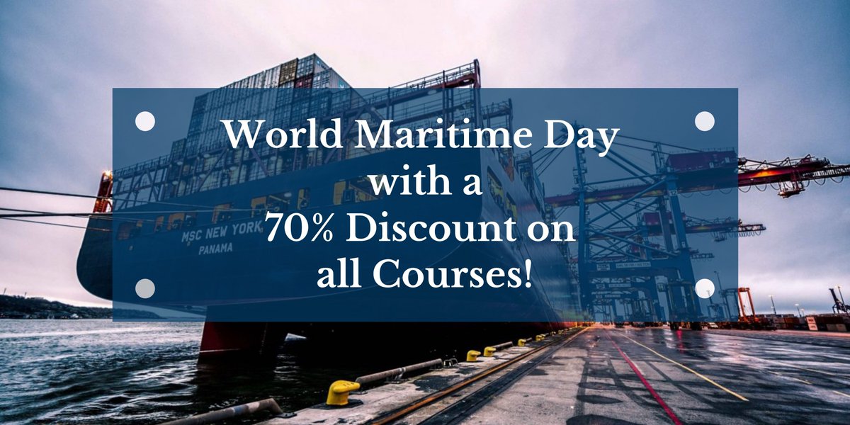 International Maritime Academy celebrates World Maritime Day with a 70 % Discount on all  Courses!
bit.ly/3D2G06H