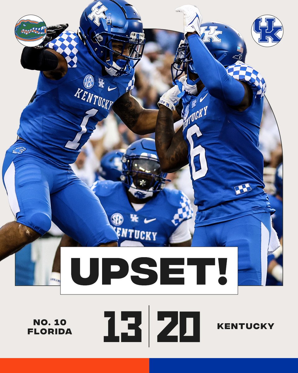IT HAPPENED!

Kentucky upsets No. 10 Florida, beating the Gators at home for the first time since 1986.