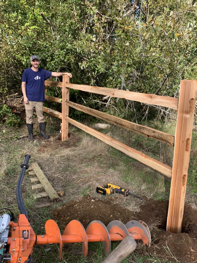 dapplewoodfarm's tweet photo. We’ve been working hard today. Started on the fence, mowed the pasture, burned some debris. #norest #alltheprojects https://t.co/RHgLAbSw3Q