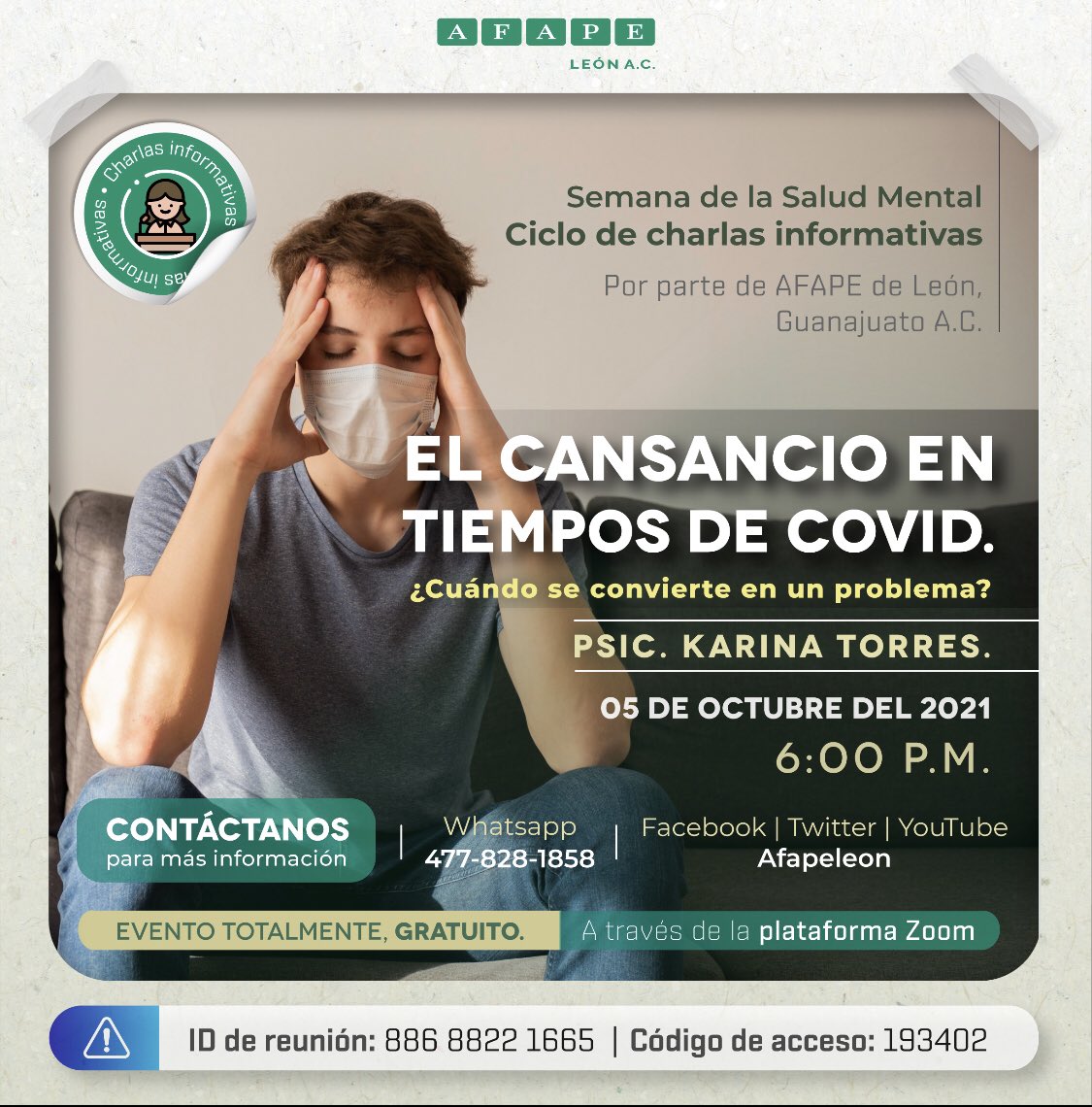 Te invitamos a nuestro ciclo de charlas informativas por la celebración del día mundial de la salud. #saludmental #cuidatemillón #love #vidasaludable #leon #guadalajara #guanajuato #cuidatemil tu salud mental