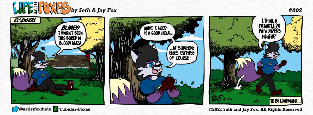ArtistFoxDude's tweet photo. Life With Foxes #002 - "Mischief Afoot"
Where there is boredom there is a high chance of mischief :)
Jared belongs to @TopOftheHats
#tubular_fox_art #lifewithfoxes #webcomic #sethfox https://t.co/EVTGji5bn8