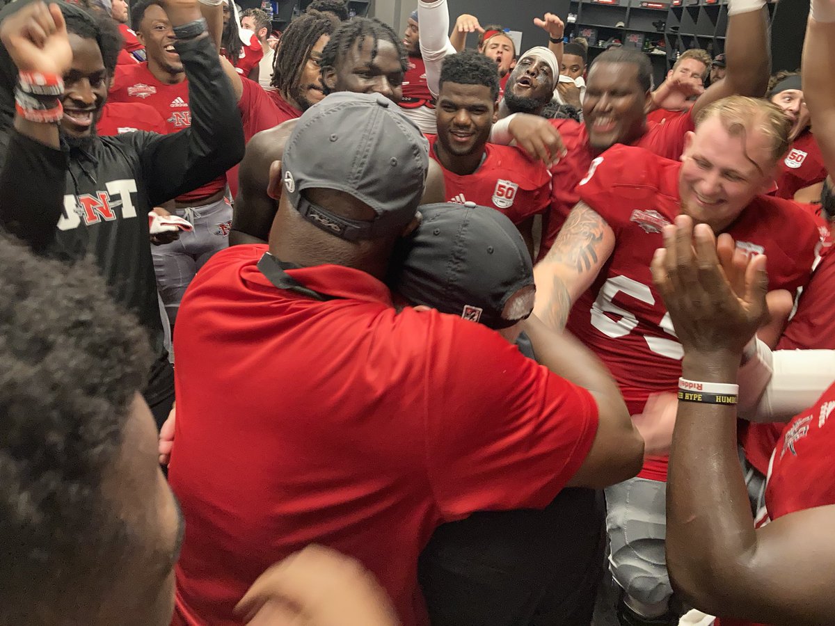 Nicholls_FB's tweet photo. History made! 

@JET2Terrell presented the game ball tonight to @Timrebowe, now the program leader in victories.  

#geauxcolonels https://t.co/xpSqaVVdBk