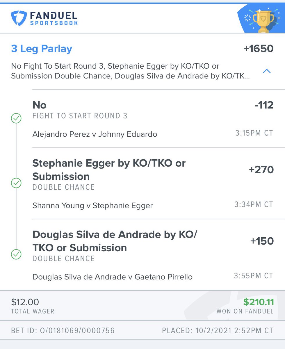 AaronPropst's tweet photo. Another bit hit was 1 of many great week by @OccupyFantasy @dfs_mma the best in the biz #mma #bets #betting https://t.co/ak1gXwcKT6
