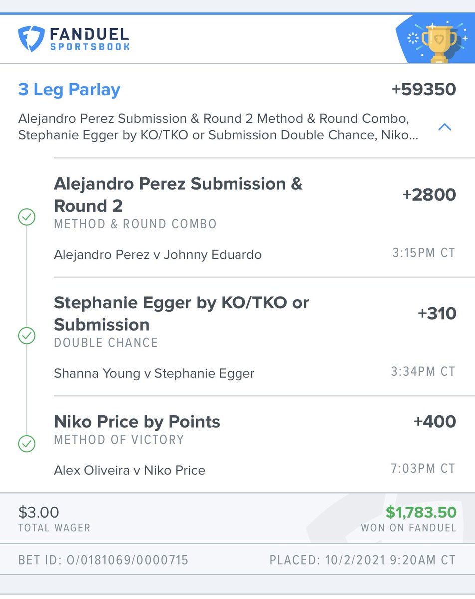 AaronPropst's tweet photo. Another bit hit was 1 of many great week by @OccupyFantasy @dfs_mma the best in the biz #mma #bets #betting https://t.co/ak1gXwcKT6
