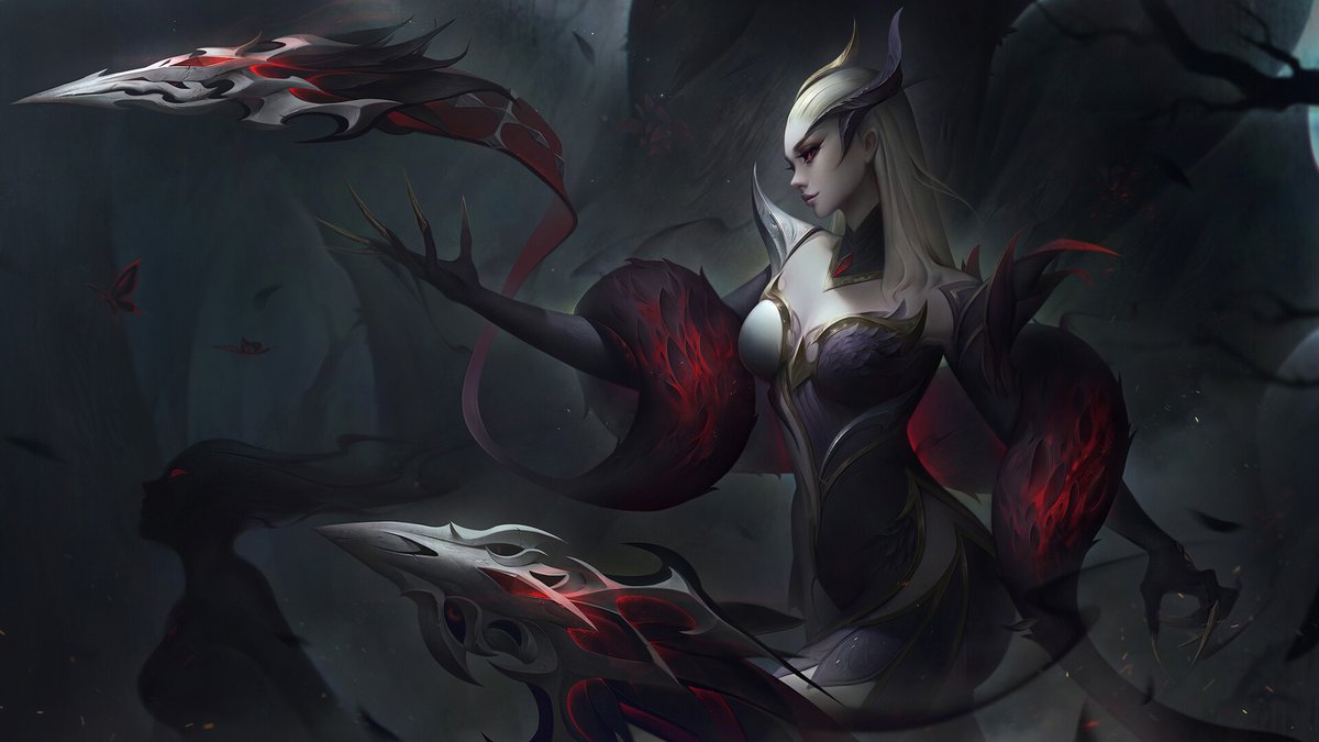 Coven Evelynn, by Shihan He: artstation.com/artwork/v2gYmO