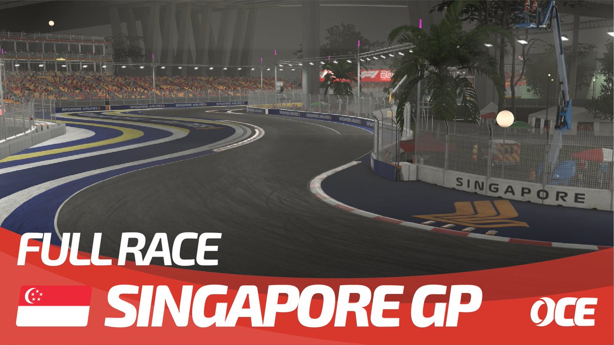 OCERacingLeague's tweet photo. 🔴LIVE! 
OCE-RL 2
Round 6. The Singapore Grand Prix

We come back to Singapore for Round 6 of the OCE-RL 2 Season! Tune in now!!

🍿📺YouTube: https://t.co/ofYCsoYkte

#OCERL2 #Div2 #SingaporeGP #F12021 #F12021game #SimRacing #Oceania #leagueracing #Livestream https://t.co/8ZpAPKtQ7x