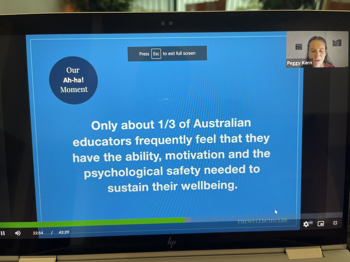DFalecki's tweet photo. Thanks @pesa_au #pesa2021 for another fabulous conference. It was great to see so many sessions focus on #staffwellbeing & #teacherwellbeing.
Thanks also to @chellemcquaid @pkern001 and #wellbeinglab for their fascinating research in what teachers need. https://t.co/KK4XuOdERy
