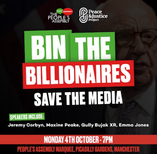 UKNewsClub's tweet photo. #SaveTheMedia #BinTheBillionaires
Check out this @pplsassembly @corbyn_project event tomorrow
#UnitedAgainstTheTories https://t.co/1CS3JcCBxH